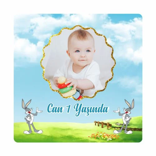 Bugs Bunny Temalı Doğum Günü Magneti